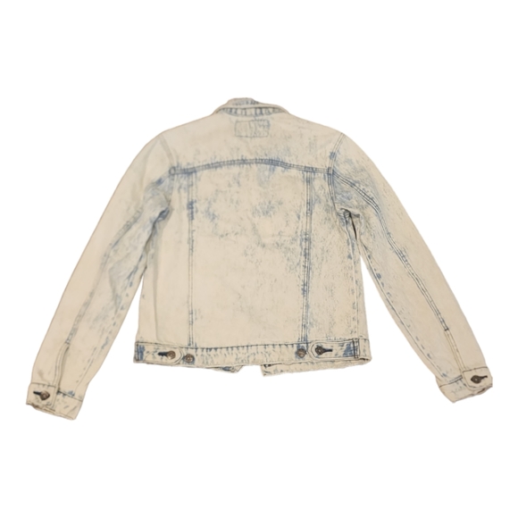 Designer Carmar Distressed Acid Wash, 100% Cotton Jean Jacket Size: S - Picture 8 of 10